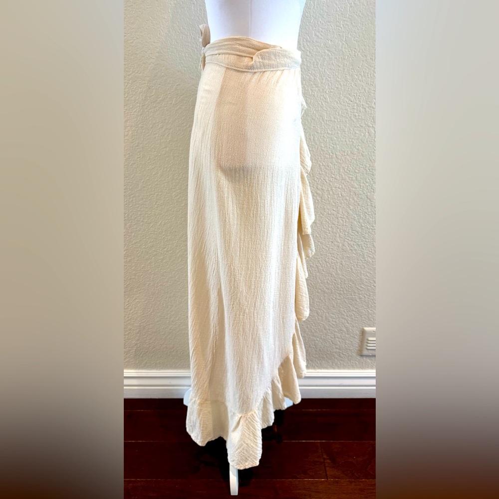 Paralia Mykonos Wrap Skirt & Scarf Top Set – Size Small  in Crudo/Cream - Picture 13 of 14
